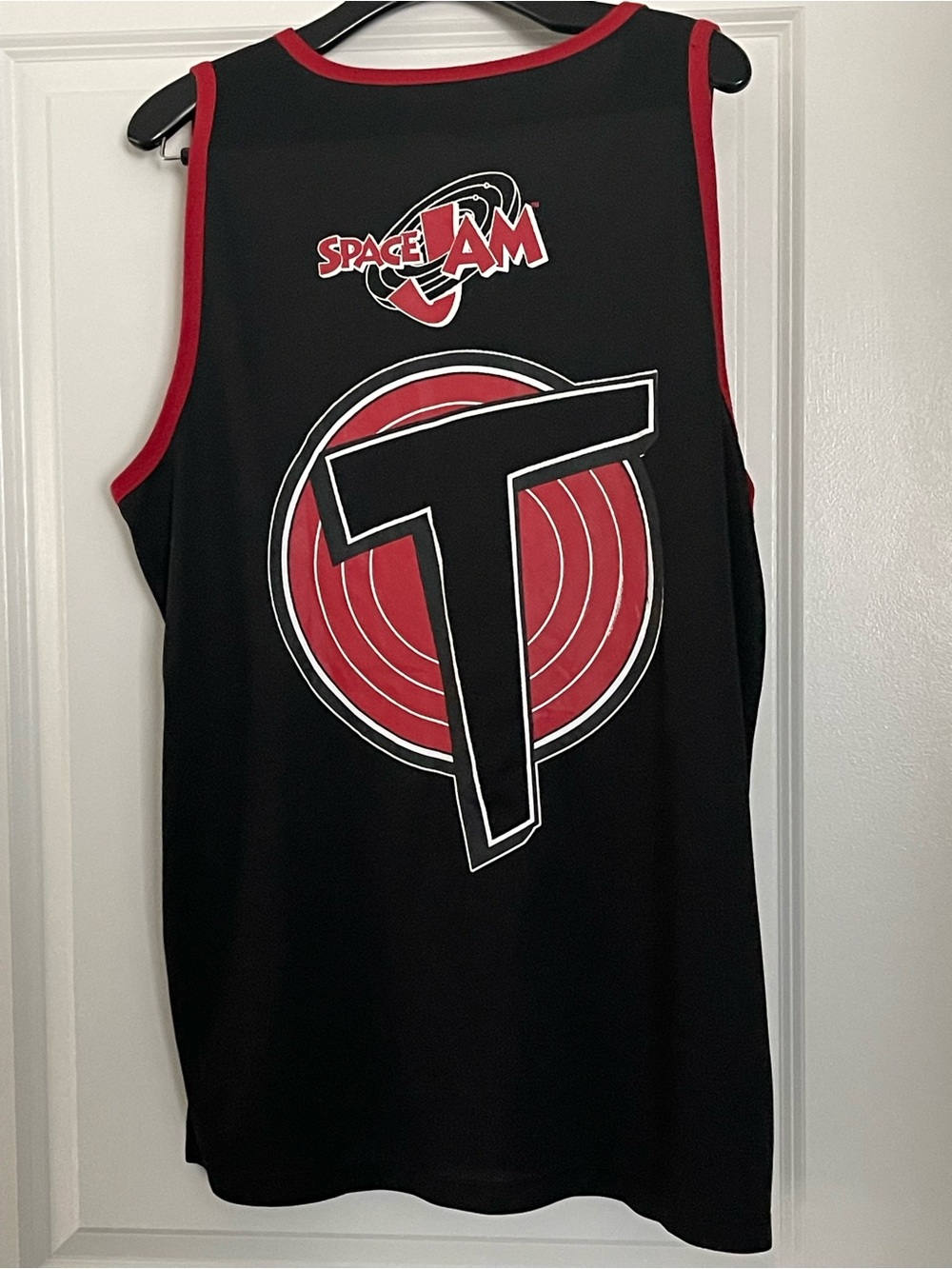 Space Jam Graphic Basketball Jersey Tank - Black with Red Trim-Size XXL - Picture 2 of 5